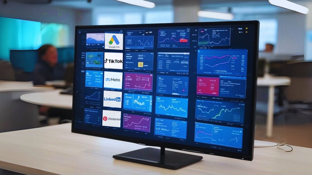 Melhor plataforma de tráfego pago sendo analisada em dashboard