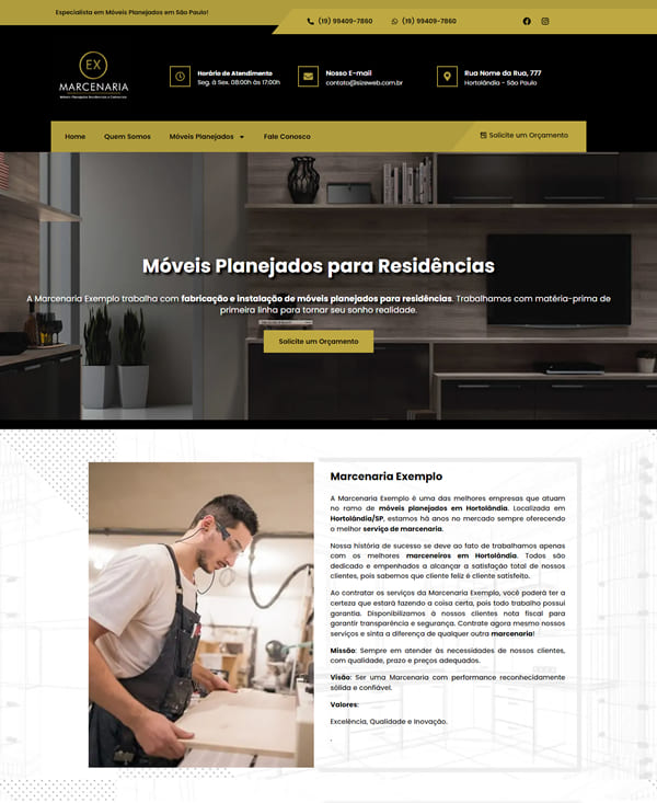 site profissional para marcenaria - modelo 1
