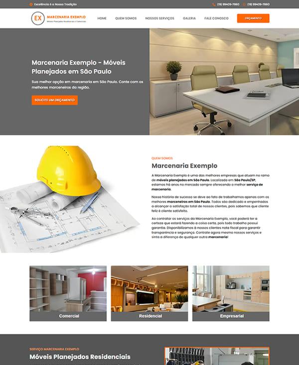 site profissional para marcenaria - modelo 4