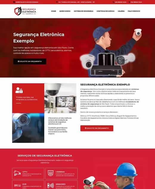 site profissional para segurança eletrônica - modelo 1