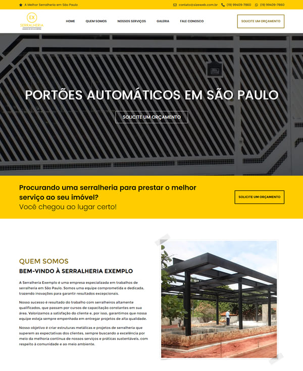 site profissional para serralheria - modelo 2