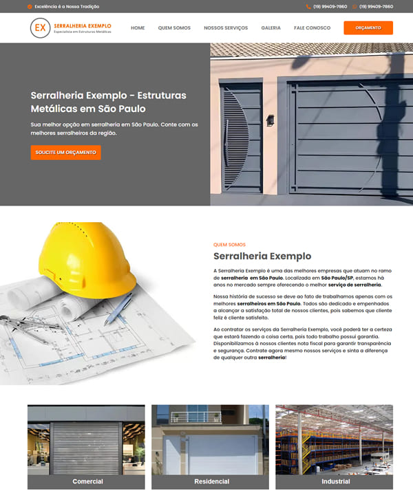 site profissional para serralheria - modelo 4