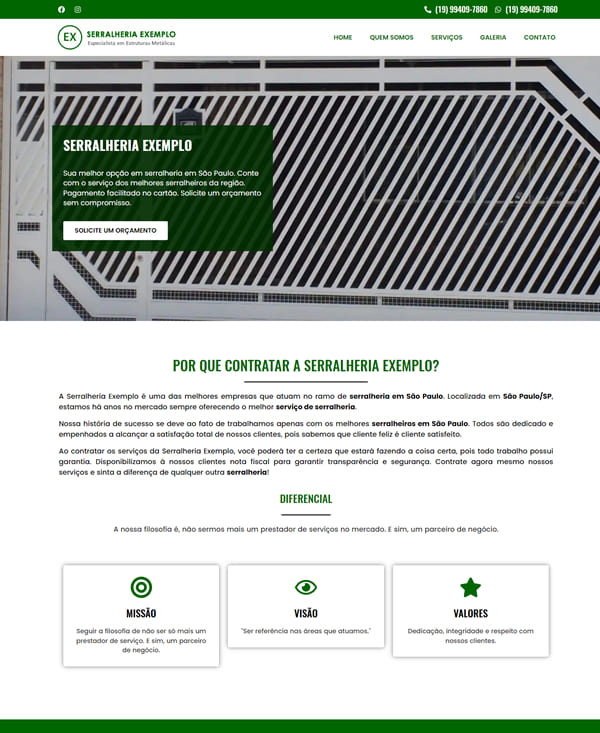 site profissional para serralheria - modelo 5
