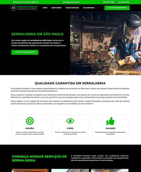 site profissional para serralheria - modelo 6