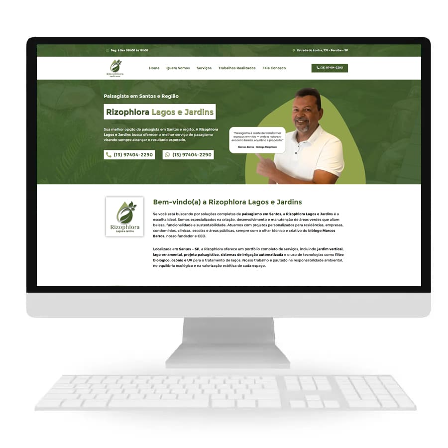 site para paisagista em Santos