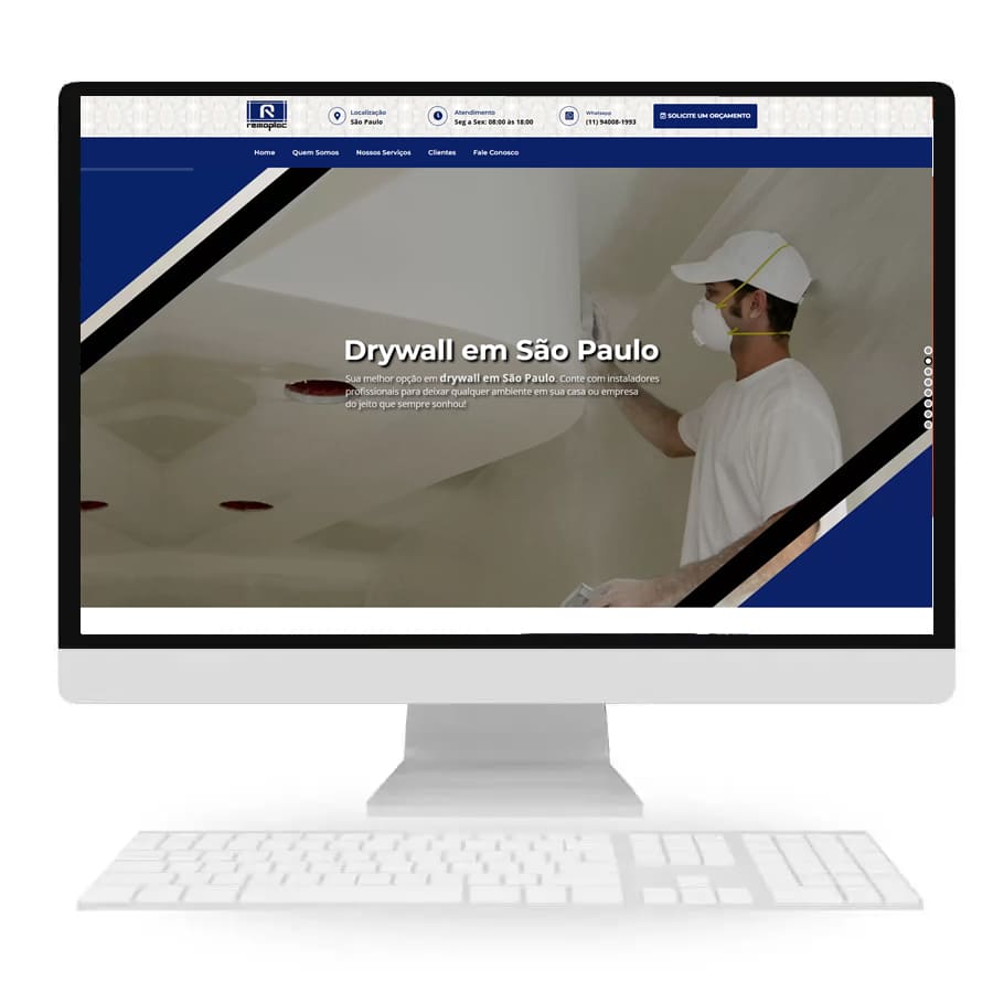 site para empresa de drywall divisórias forro em São Paulo